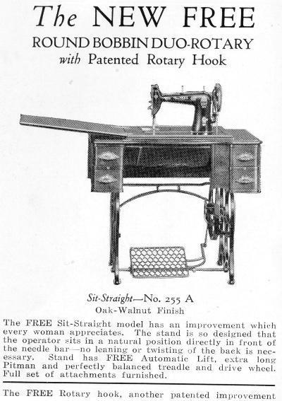 Free Model 255 A Round Bobbin Rotary Sewing Machine