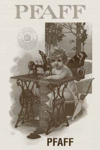 Cherub at a Pfaff Sewing Machine