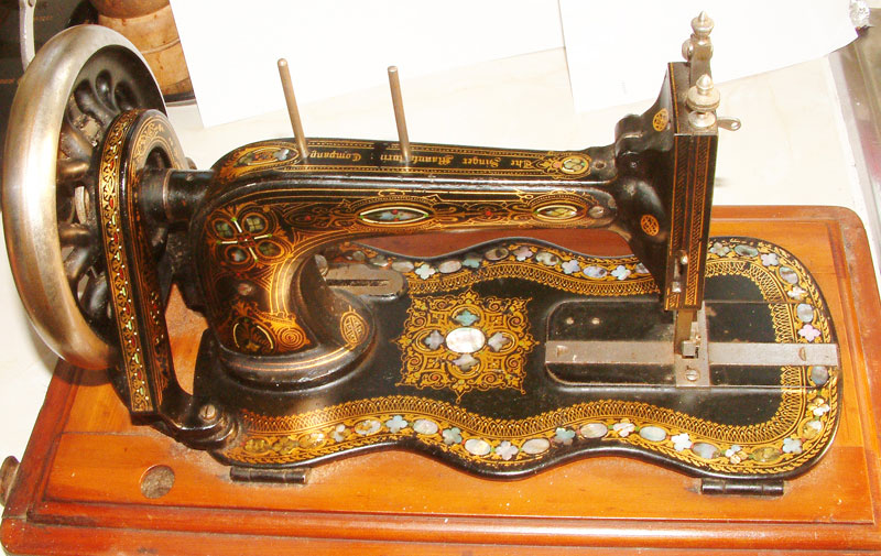 Singer Model 12k Sewing Machine adorned with Mother of Pearl