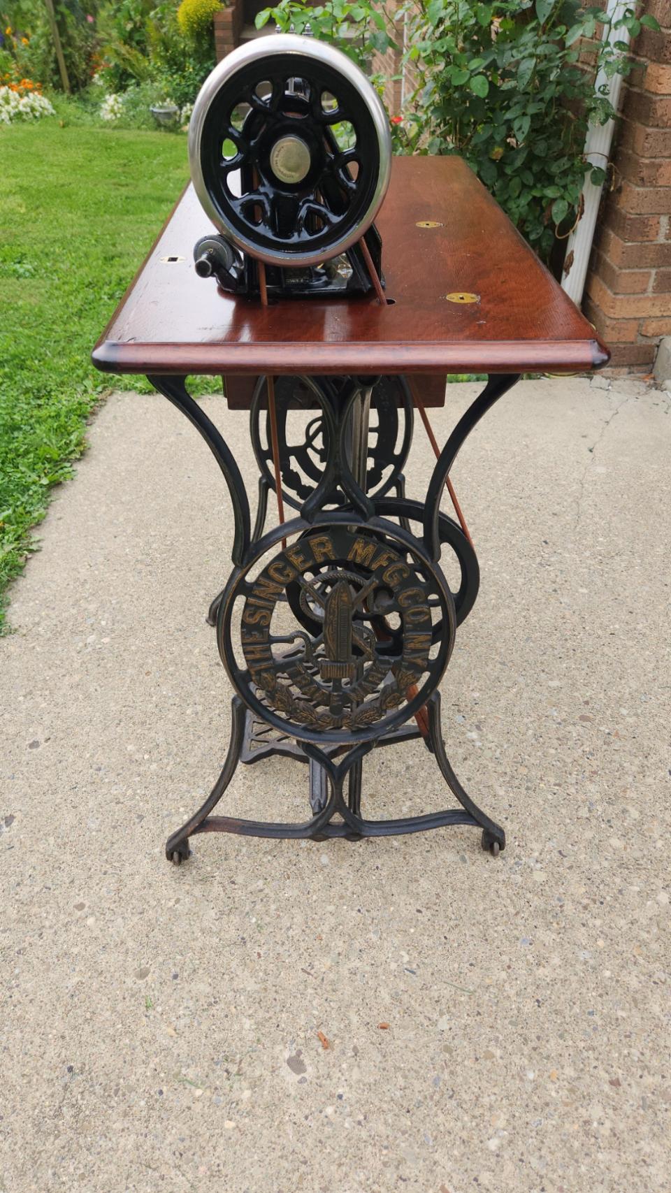 Singer New Family Sewing Machine adorned with Mother of Pearl