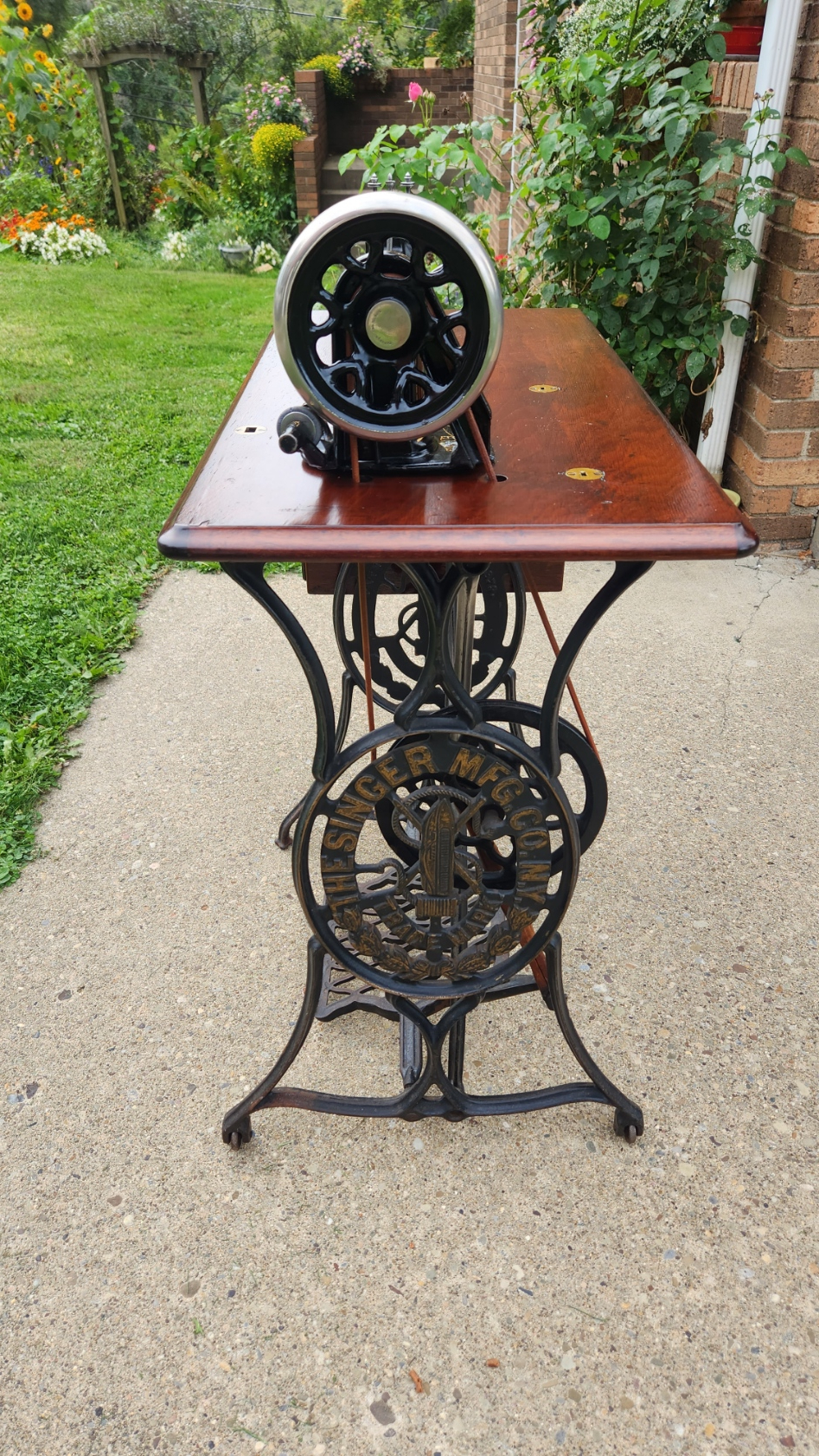 Singer New Family Sewing Machine adorned with Mother of Pearl