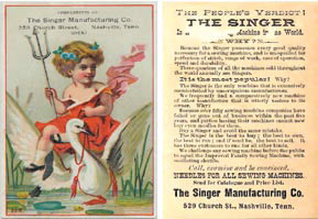 Miscellaneous Singer Sewing Machine Trade Card circa 1890