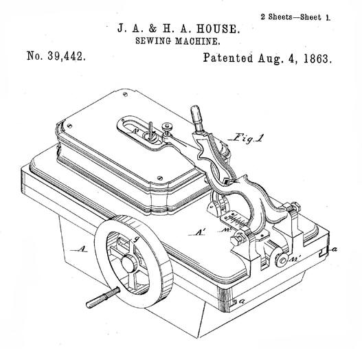 House Brother's Buttonhole Sewing Machine of 1862